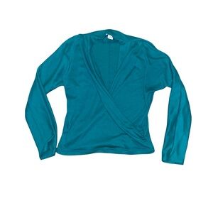 Express Teal wrap blouse Size Large